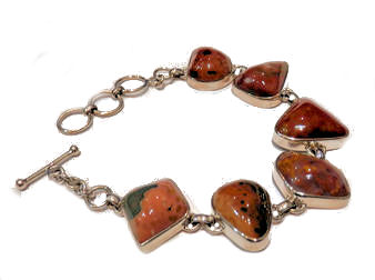 Fancy Jasper Silver Bracelet